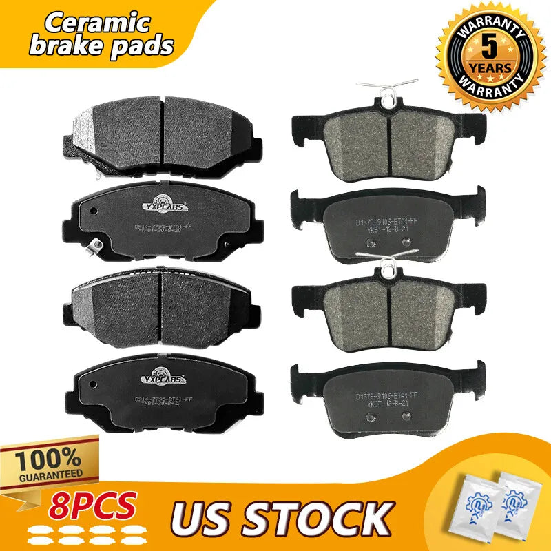 For 2016 2017 2018 2019 Honda Civic,Front & Rear Ceramic Brake Pads