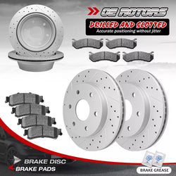 Front & Rear Brake Rotors + Brake Pads for Chevy Silverado GMC Sierra 1500 Yukon