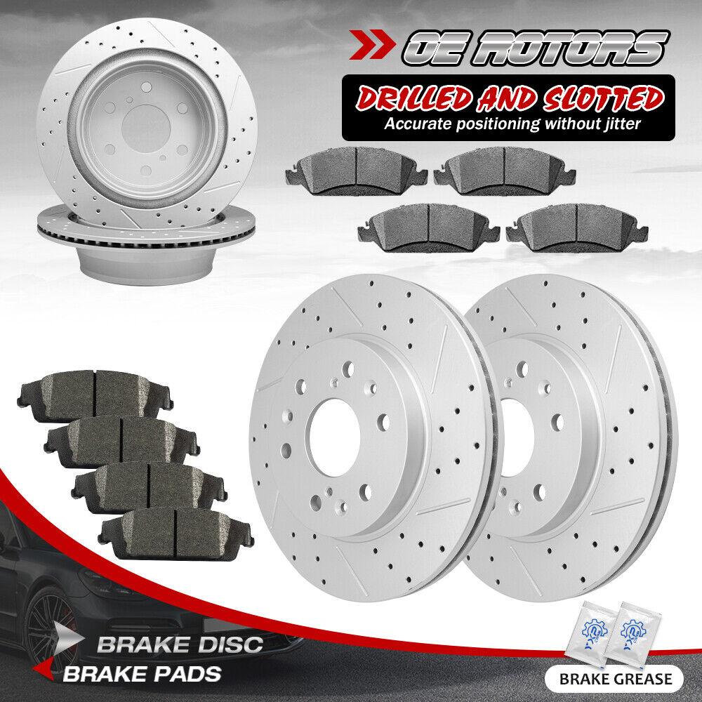 Front & Rear Drilled Rotors Brake Pads for Chevy Silverado GMC Sierra 1500 - YXPCARS