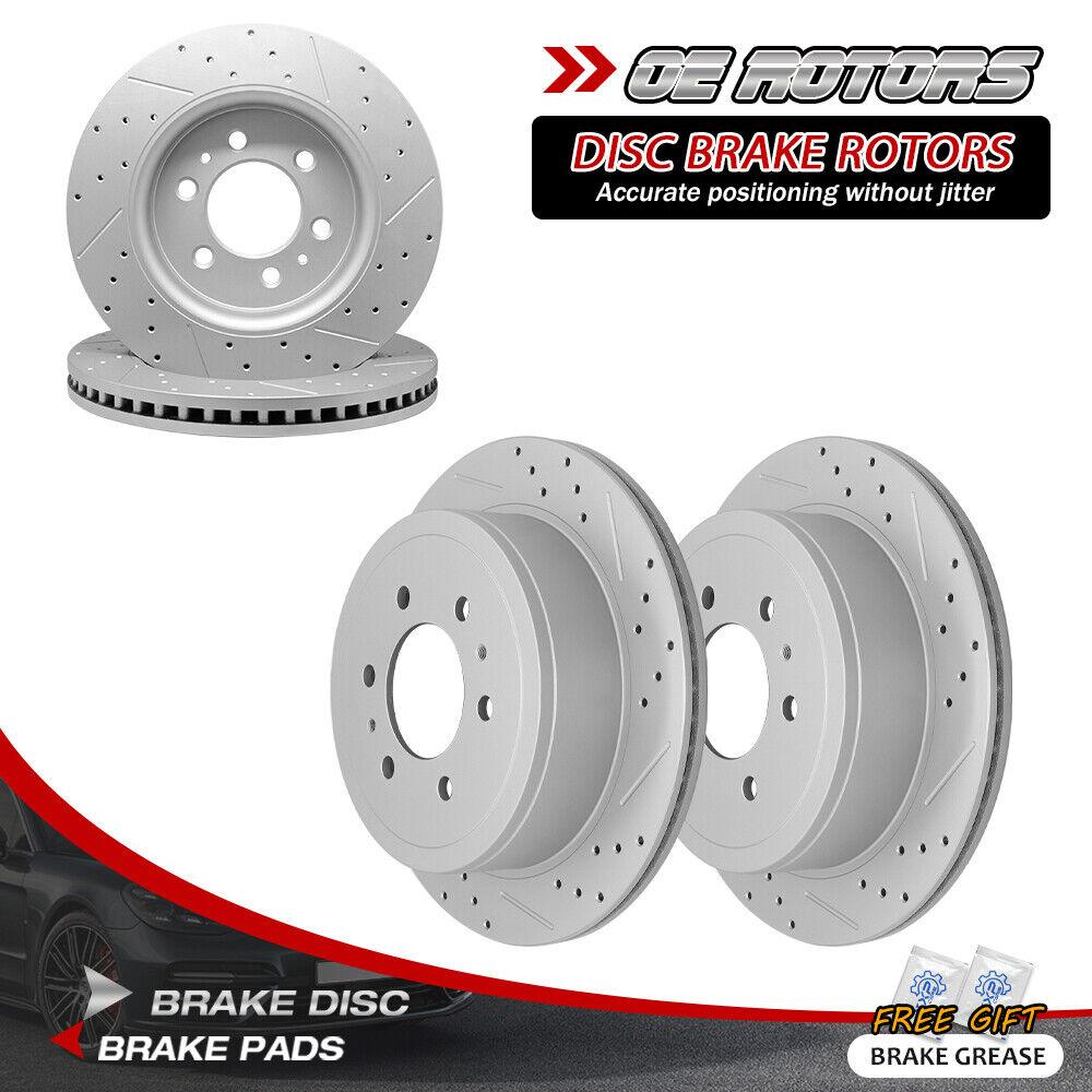 Set of 4 Front & Rear Drilled Slotted Brake Rotors for Ford F-150 5.4L V8 6 Lugs - YXPCARS