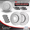 Front Rear Drilled Brake Rotors +Ceramic Pads For Ford Explorer Flex Lincoln MKT