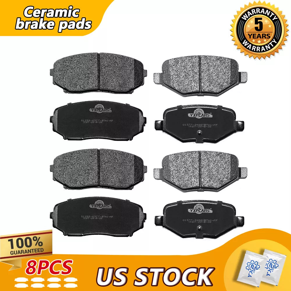 Front Rear Ceramic Brake Pads For 2011-2014 Ford Edge, 2011-2015 Lincoln MKX