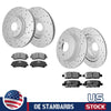 Front & Rear Drilled Slotted Rotors + Ceramic Pads for 2009 - 2022 Nissan Maxima