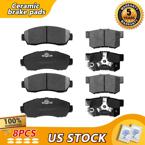 Front & Rear Ceramic Brake Pads for 2007 - 2011 Honda CR-V 2010 - 2012 Acura RDX