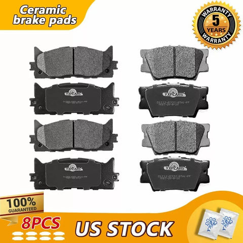 Front & Rear Ceramic Brake Pads For 2017-2007 Toyota Avalon Camry ES300h ES350