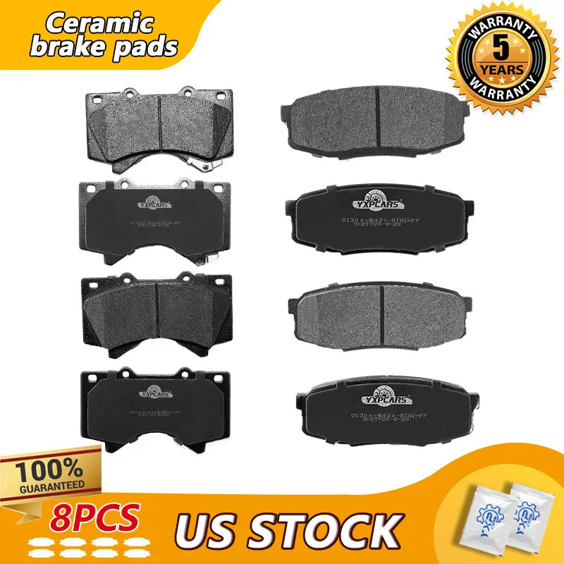 Front & Rear Ceramic Brake Pads for 08-19 Tundra Land Cruiser,Toyota Sequoia