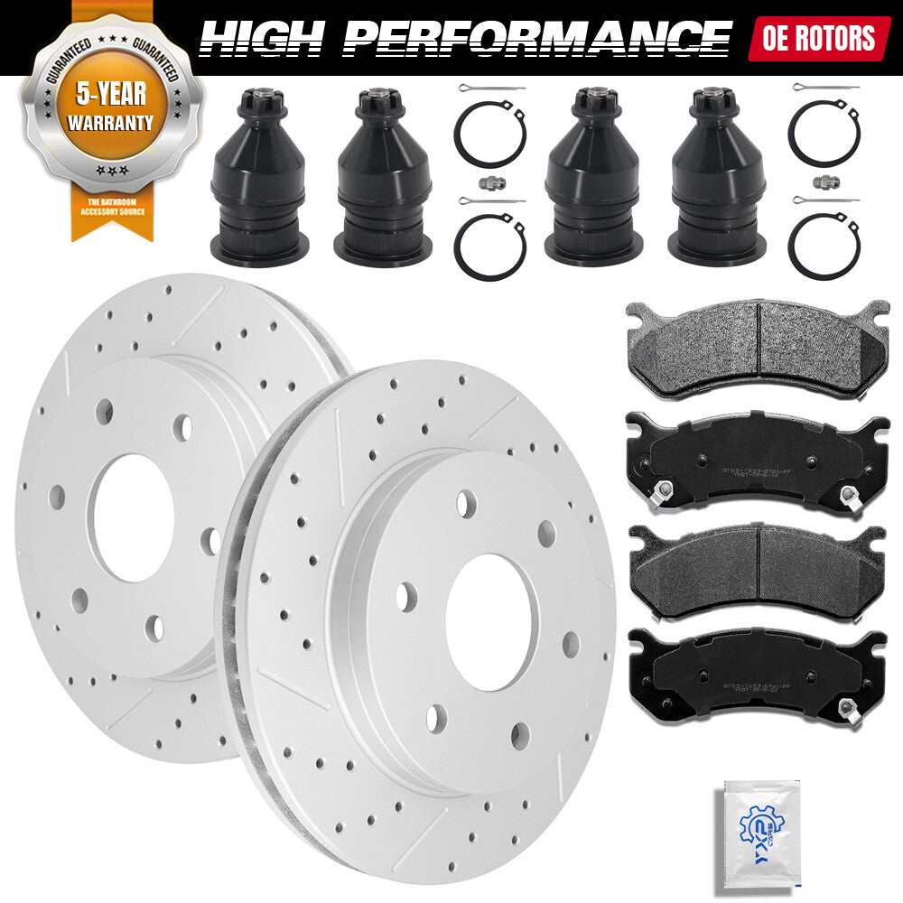 For 2000-2006 Chevrolet Tahoe Control Arm Tie Rod End w/ Front Brake Rotor Pads